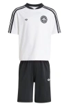 Adidas Originals Adidas Jacquard T-shirt & Shorts Set In White
