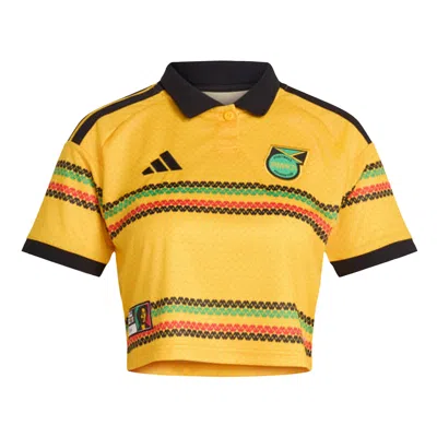 Pre-owned Adidas Originals Adidas Jamaica 26 X Bob Marley Home Cropped Jersey 'bold Gold' | Yellow | Women's Size Xl