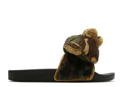 Adidas Originals Adidas Jeremy Scott X Adidas Adilette Slide 'camo Teddy' In Black