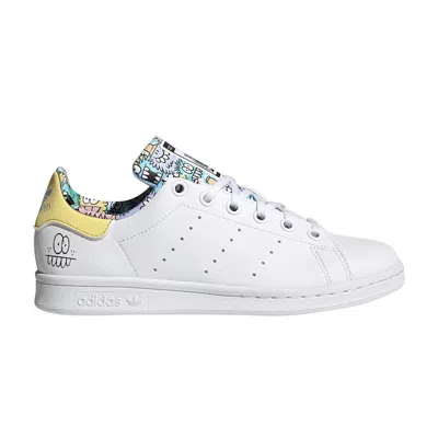Pre-owned Adidas Originals Adidas Kevin Lyons X Stan Smith J 'playful Artwork' | White | Kid's Size 3.5