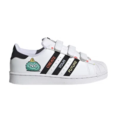 Pre-owned Adidas Originals Adidas Kevin Lyons X Superstar J 'create Your Future' | White | Kid's Size 11.5