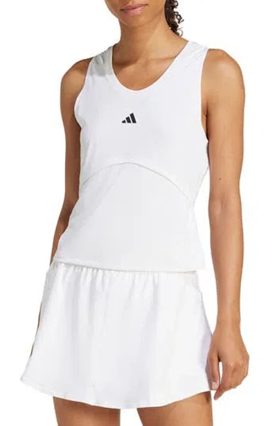 Adidas Originals Adidas Keyhole Back Recycled Polyester Racerback Tank In White