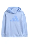 Adidas Originals Adidas Kid's Hooded Long Sleeve T-shirt In Light Blue