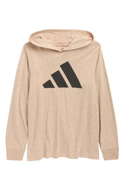 Adidas Originals Adidas Kid's Hooded Long Sleeve T-shirt In Neutral