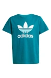 Adidas Originals Adidas Kid's Trefoil Cotton Graphic T-shirt In Legacy Teal