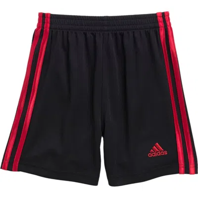 Adidas Originals Adidas Kids' 3-stripe Shorts In Black/red