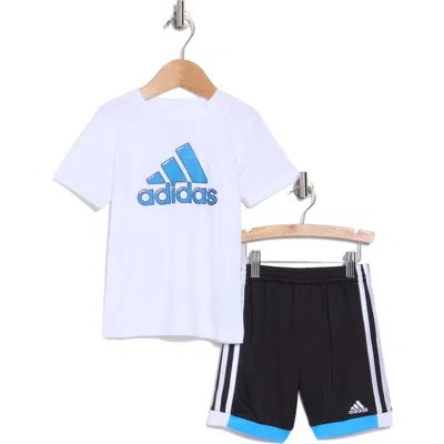 Adidas Originals Babies' Adidas Kids' 3-stripe Tee & Shorts Set In White