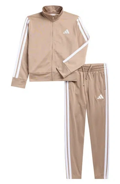 Adidas Originals Adidas Kids' 3-stripe Tricot Jacket & Pants Set In Pink
