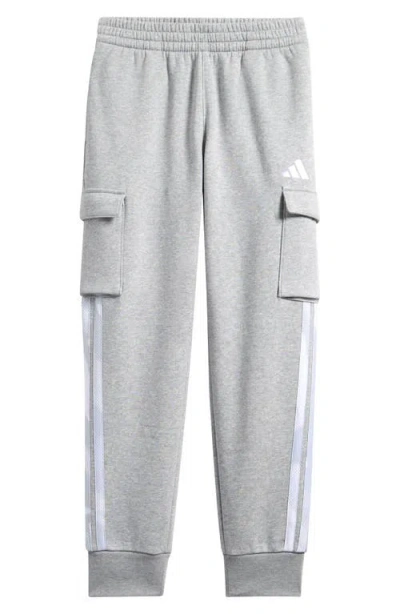 Adidas Originals Adidas Kids' 3-stripes Camo Halftone Fleece Cargo Pants In Gray