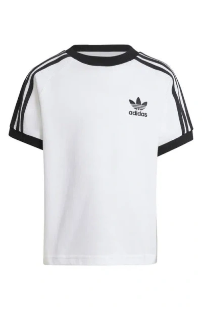Adidas Originals Adidas Kids' 3-stripes Cotton T-shirt In White
