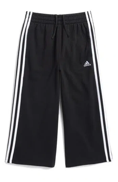 Adidas Originals Adidas Kids' 3-stripes Wide Leg Sweatpants In Black