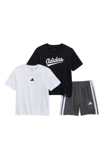 Adidas Originals Adidas Kids' 3-pack Assorted Graphic T-shirts & Shorts Set In Black
