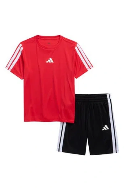 Adidas Originals Adidas Kids' 3-stripes Recycled Polyester T-shirt & Shorts Set In Multi