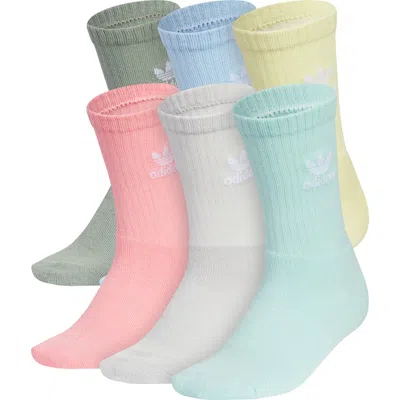 Adidas Originals Adidas Kids' 6-pack Originals Performance Crew Socks In Multi