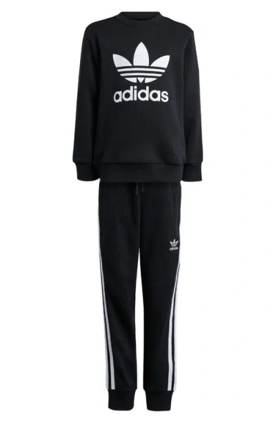 Adidas Originals Adidas Kids' Adicolor Lifestyle Graphic Sweatshirt & Joggers Set In Black