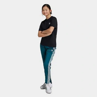 Adidas Originals Adidas Kids' Adicolor Superstar Open Hem Slim Track Pants In Legacy Teal