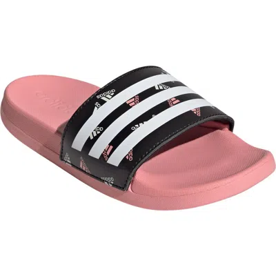 Adidas Originals Adidas Kids' Adilette Slide Sandal In Semi Pink Spark/white/black