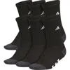 Adidas Originals Adidas Kids' Athletic Cushioned Crew Socks In Black/onix Grey/white