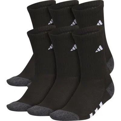 Adidas Originals Mens  Trefoil 6 Pack Crew Socks In Black/white