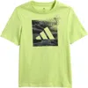 Adidas Originals Big Boys Short-sleeve Camo Box Logo Graphic T-shirt In Pulse Lime
