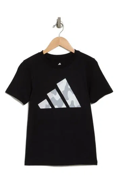 Adidas Originals Adidas Kids' Camo Logo Cotton Graphic T-shirt In Black