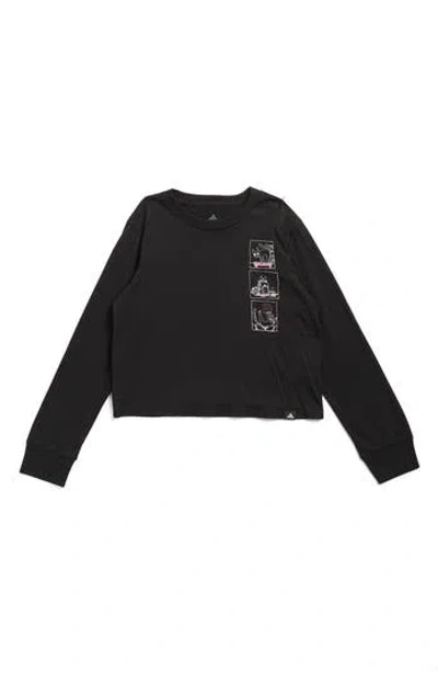 Adidas Originals Adidas Kids' Cat Long Sleeve Graphic T-shirt In Black