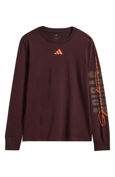 Adidas Originals Adidas Kids' Collegiate Cotton Jersey T-shirt In Brown