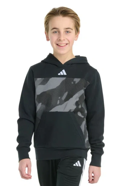 Adidas Originals Adidas Kids' Colorblock Camo Fleece Hoodie In Black
