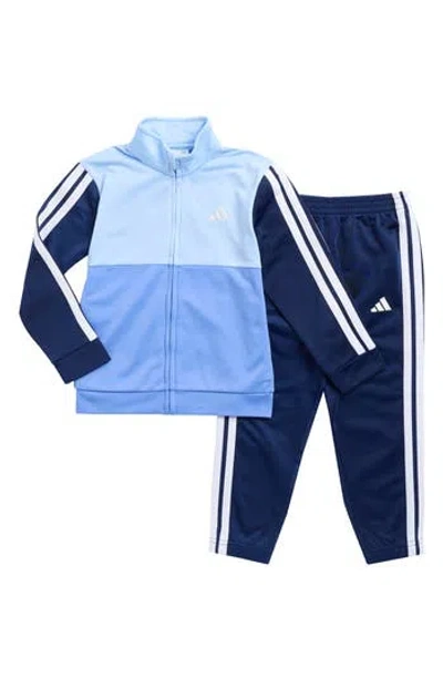 Adidas Originals Adidas Kids' Colorblock Tricot Jacket & Joggers Set In Blue