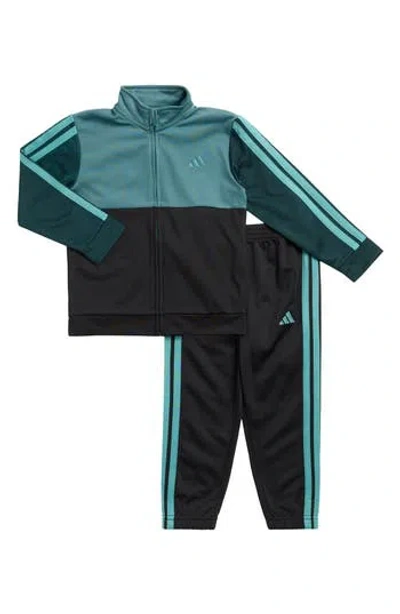 Adidas Originals Adidas Kids' Colorblock Tricot Jacket & Joggers Set In Black