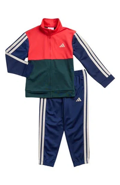 Adidas Originals Adidas Kids' Colorblock Tricot Jacket & Joggers Set In Blue