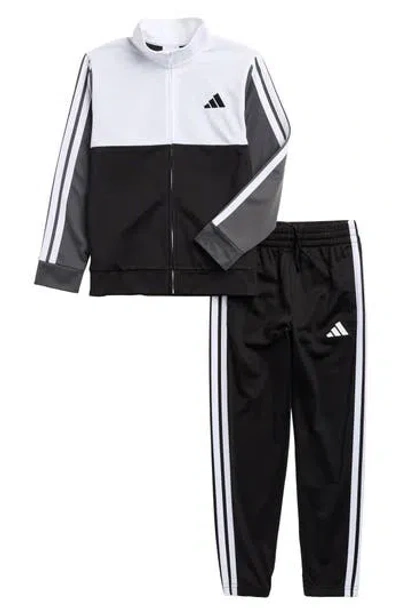 Adidas Originals Adidas Kids' Colorblock Tricot Jacket & Pants Set In Black