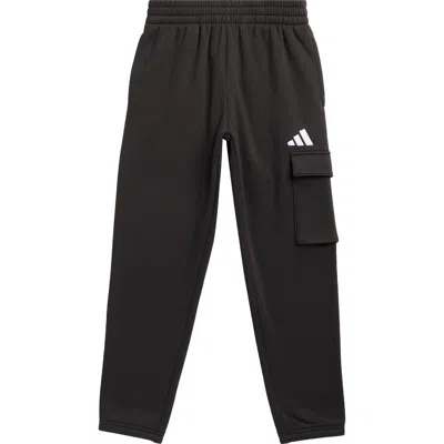 Adidas Originals Adidas Kids' Cotton Blend Fleece Cargo Sweatpants In Black
