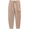 Adidas Originals Adidas Kids' Cotton Blend Fleece Cargo Sweatpants In Brown