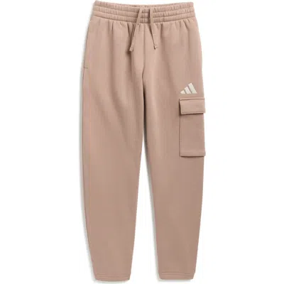 Adidas Originals Adidas Kids' Cotton Blend Fleece Cargo Sweatpants In Brown