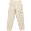 Adidas Originals Adidas Kids' Cotton Blend Fleece Cargo Sweatpants In Neutral