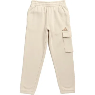 Adidas Originals Adidas Kids' Cotton Blend Fleece Cargo Sweatpants In Neutral