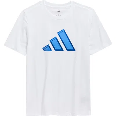 Adidas Originals Adidas Kids' Cotton Crew Graphic T-shirt In White