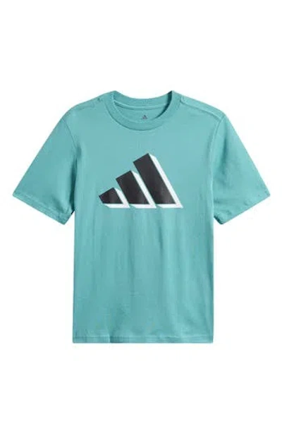 Adidas Originals Adidas Kids' Cotton Jersey 3-bar Logo T-shirt In Green