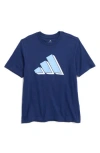 Adidas Originals Adidas Kids' Cotton Jersey 3-bar Logo T-shirt In Navy