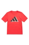 Adidas Originals Adidas Kids' Cotton Jersey 3-bar Logo T-shirt In Red