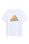 Adidas Originals Adidas Kids' Cotton Jersey 3-bar Logo T-shirt In White