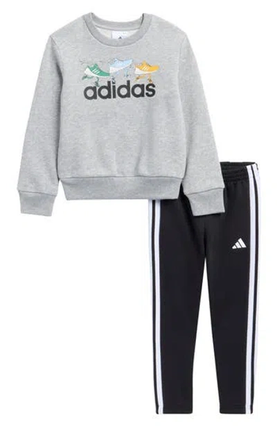 Adidas Originals Adidas Kids' Crew Fleece Sweater And Leggings Set In Blue