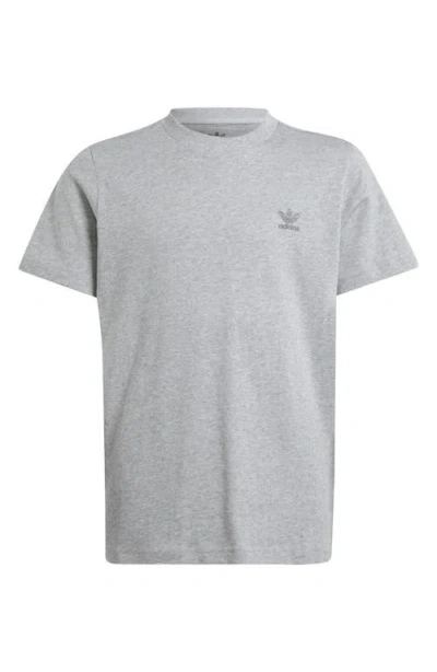 Adidas Originals Adidas Kids' Essentials Trefoil Logo Cotton T-shirt In Medium Grey Heather