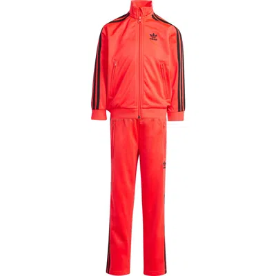 Adidas Originals Adidas Kids' Firebird Recycled Polyester Track Jacket & Pants Set In Red