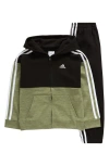 Adidas Originals Adidas Kids' Fleece Zip Hoodie & Joggers Track Set In Black