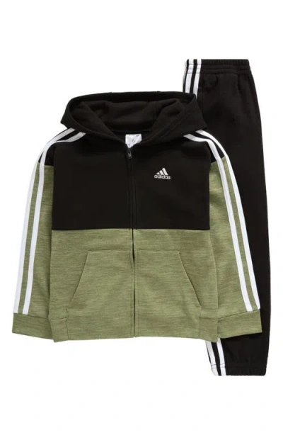 Adidas Originals Adidas Kids' Fleece Zip Hoodie & Joggers Track Set In Black