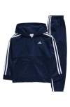 Adidas Originals Adidas Kids' Fleece Zip Hoodie & Joggers Track Set In Navy