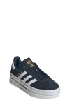 Adidas Originals Adidas Kids' Gazelle Bold Sneaker In Aurora Ink/white/gold