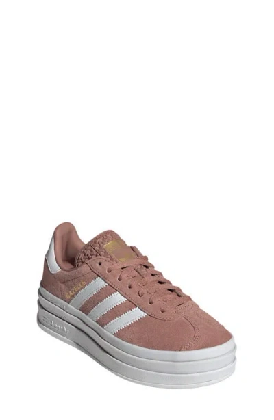 Adidas Originals Adidas Kids' Gazelle Bold Trainer In Warm Clay/white/gold